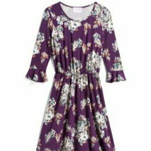 Lovely floral print Purple Dress